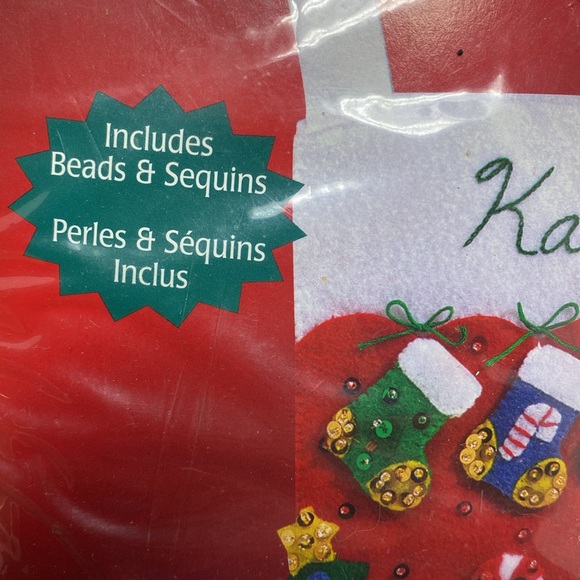 NIP Vintage Janlynn Holiday Santa #090-0050 Felt Appliqué Stocking Kit - Picture 4 of 7